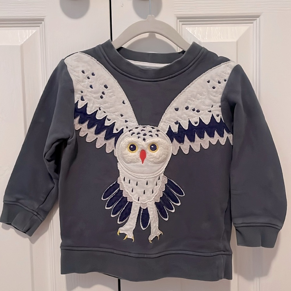 Mini Boden sweatshirt with owl appliqué